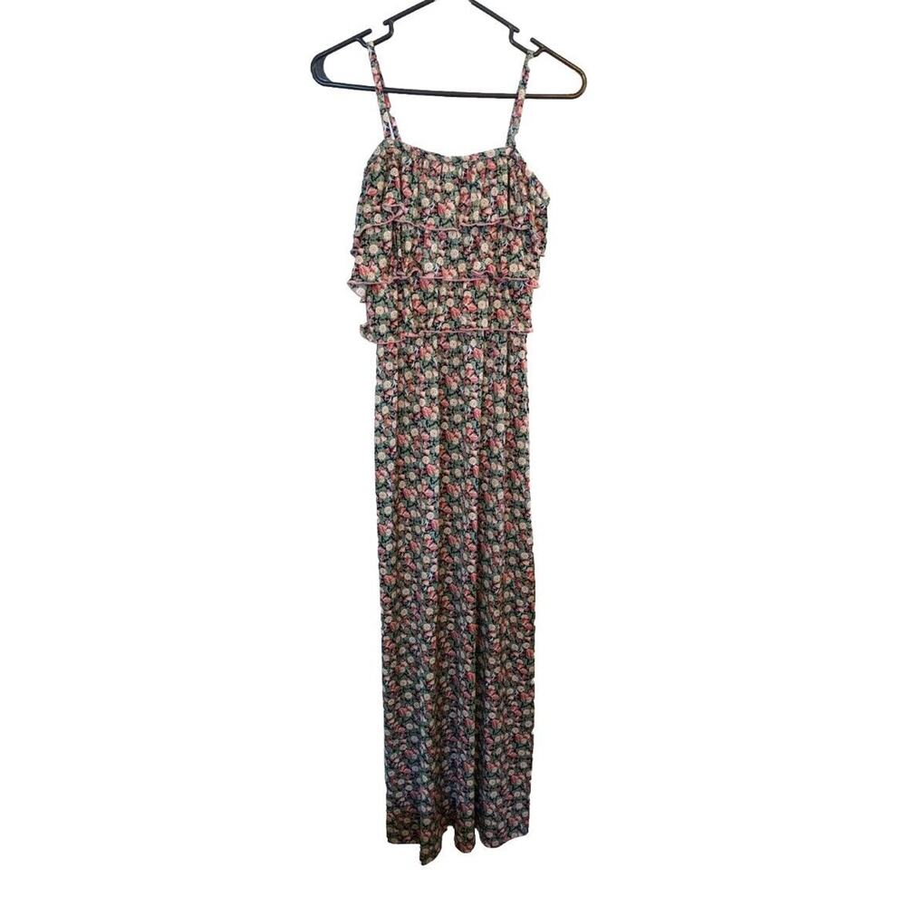 Vintage PBJ By Jerell Floral Spaghetti Strap Sundress Size Small 1960s 1970s